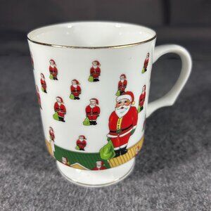 Vintage Geo Z. Lefton Santa Claus Mug 1984 #04328 Christmas Santa Hand Painted